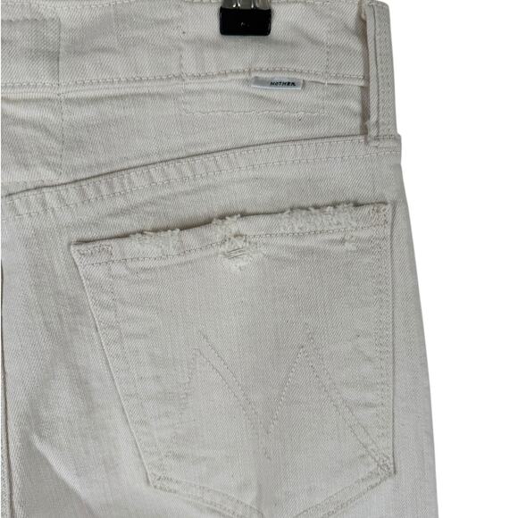 NWT Mother Superior Down Low Spinner Heel Natural Acts Cream Wide Leg Jean 26 - Picture 8 of 16